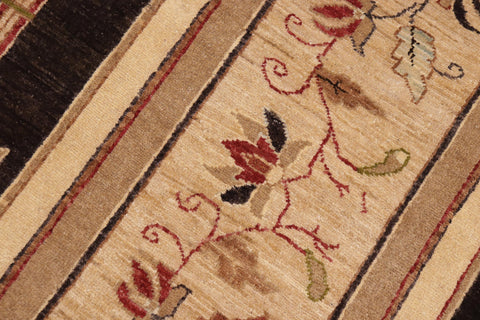 handmade Traditional Kafkaz Brown Beige Hand Knotted RECTANGLE 100% WOOL area rug 10' x 14'