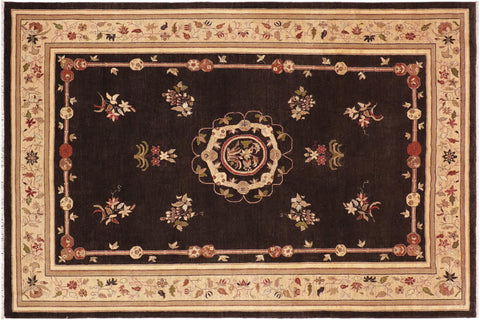handmade Traditional Kafkaz Brown Beige Hand Knotted RECTANGLE 100% WOOL area rug 10' x 14'