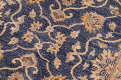 handmade Transitional Kafkaz Blue Beige Hand Knotted RECTANGLE 100% WOOL area rug 9' x 12'