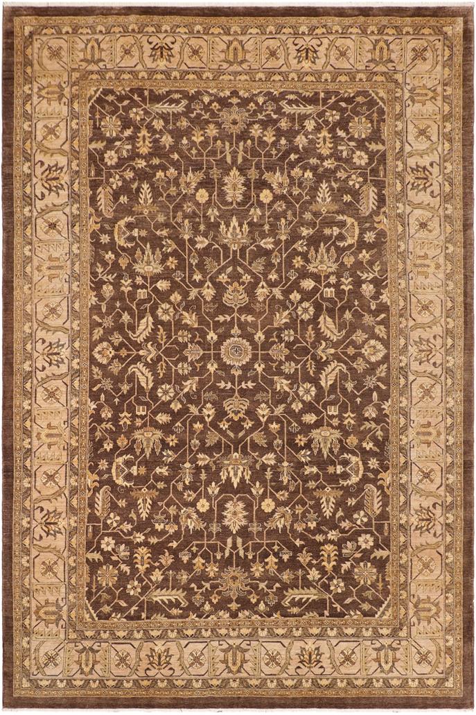 handmade Traditional Kafkaz Brown Tan Hand Knotted RECTANGLE 100% WOOL area rug 10X14