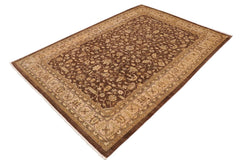 handmade Traditional Kafkaz Brown Tan Hand Knotted RECTANGLE 100% WOOL area rug 10X14