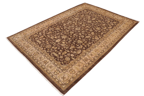 handmade Traditional Kafkaz Brown Tan Hand Knotted RECTANGLE 100% WOOL area rug 10x14