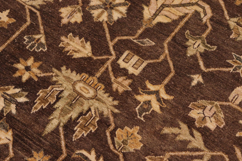 handmade Traditional Kafkaz Brown Tan Hand Knotted RECTANGLE 100% WOOL area rug 10x14