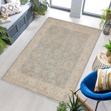 handmade Traditional Kafkaz Gray Beige Hand Knotted RECTANGLE 100% WOOL area rug 5 x 7