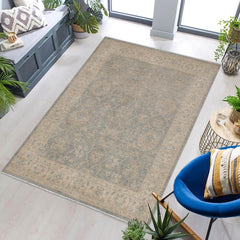 handmade Traditional Kafkaz Gray Beige Hand Knotted RECTANGLE 100% WOOL area rug 5X7