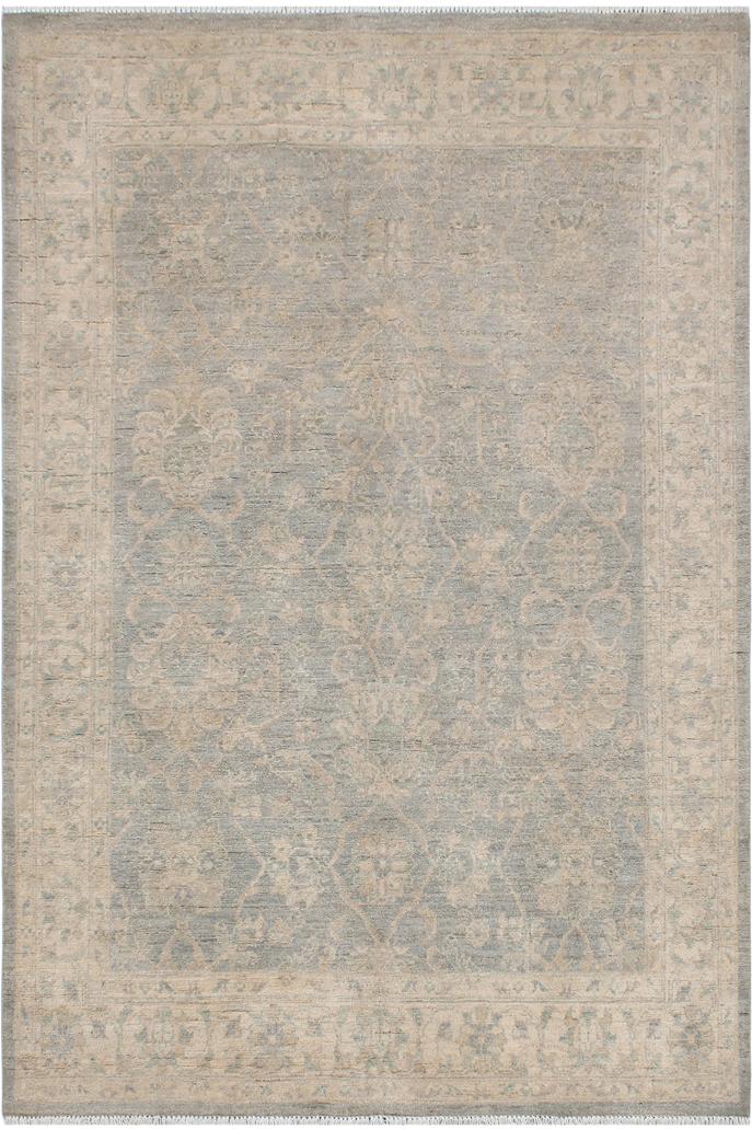 handmade Traditional Kafkaz Gray Beige Hand Knotted RECTANGLE 100% WOOL area rug 5X7