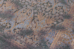 handmade Transitional Kafkaz Teal Blue Hand Knotted RECTANGLE WOOL&SILK area rug 8X10