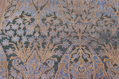 handmade Transitional Kafkaz Teal Blue Hand Knotted RECTANGLE WOOL&SILK area rug 8X10