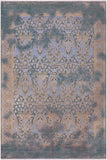 handmade Transitional Kafkaz Teal Blue Hand Knotted RECTANGLE WOOL&SILK area rug 8 x 10