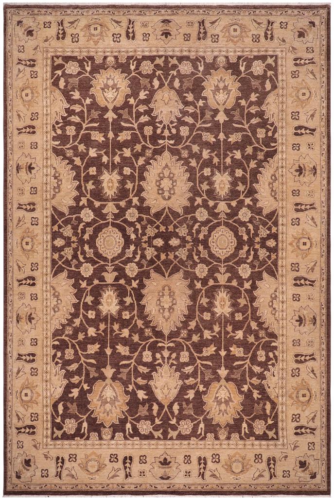 handmade Traditional Kafkaz Brown Gold Hand Knotted RECTANGLE 100% WOOL area rug 10X14