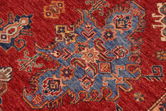 handmade Geometric Super Kazak Red Ivory Hand Knotted RECTANGLE 100% WOOL area rug 9X13