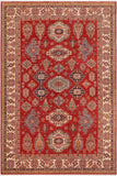 handmade Geometric Super Kazak Red Ivory Hand Knotted RECTANGLE 100% WOOL area rug 9 x 13