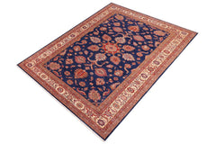 handmade Geometric Super Kazak Blue Beige Hand Knotted RECTANGLE 100% WOOL area rug 8X11