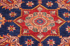 handmade Geometric Super Kazak Blue Beige Hand Knotted RECTANGLE 100% WOOL area rug 8X11