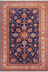 handmade Geometric Super Kazak Blue Beige Hand Knotted RECTANGLE 100% WOOL area rug 8X11