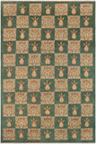 handmade Transitional Kafkaz Green Tan Hand Knotted RECTANGLE 100% WOOL area rug 10 x 14
