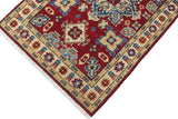 handmade Geometric Kazak Red Beige Hand Knotted RECTANGLE 100% WOOL area rug 3' x 4'