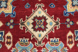 handmade Geometric Kazak Red Beige Hand Knotted RECTANGLE 100% WOOL area rug 3' x 4'
