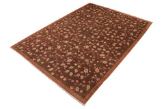 handmade Transitional Kafkaz Brown Rust Hand Knotted RECTANGLE 100% WOOL area rug 10X14