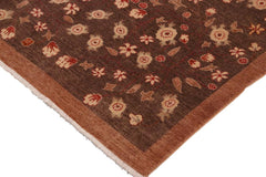 handmade Transitional Kafkaz Brown Rust Hand Knotted RECTANGLE 100% WOOL area rug 10X14