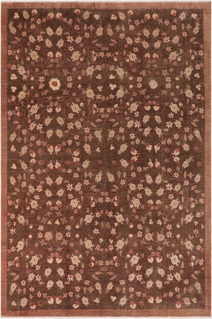 handmade Transitional Kafkaz Brown Rust Hand Knotted RECTANGLE 100% WOOL area rug 10X14