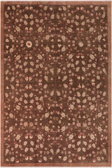 handmade Transitional Kafkaz Brown Rust Hand Knotted RECTANGLE 100% WOOL area rug 10X14
