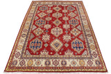 handmade Geometric Kazak Red Beige Hand Knotted RECTANGLE 100% WOOL area rug 9' x 12'