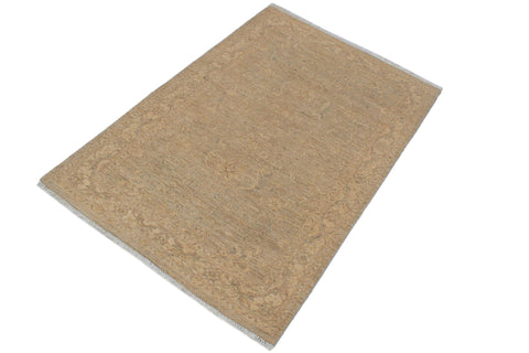 handmade Traditional Kafkaz Tan Beige Hand Knotted RECTANGLE 100% WOOL area rug 4x6