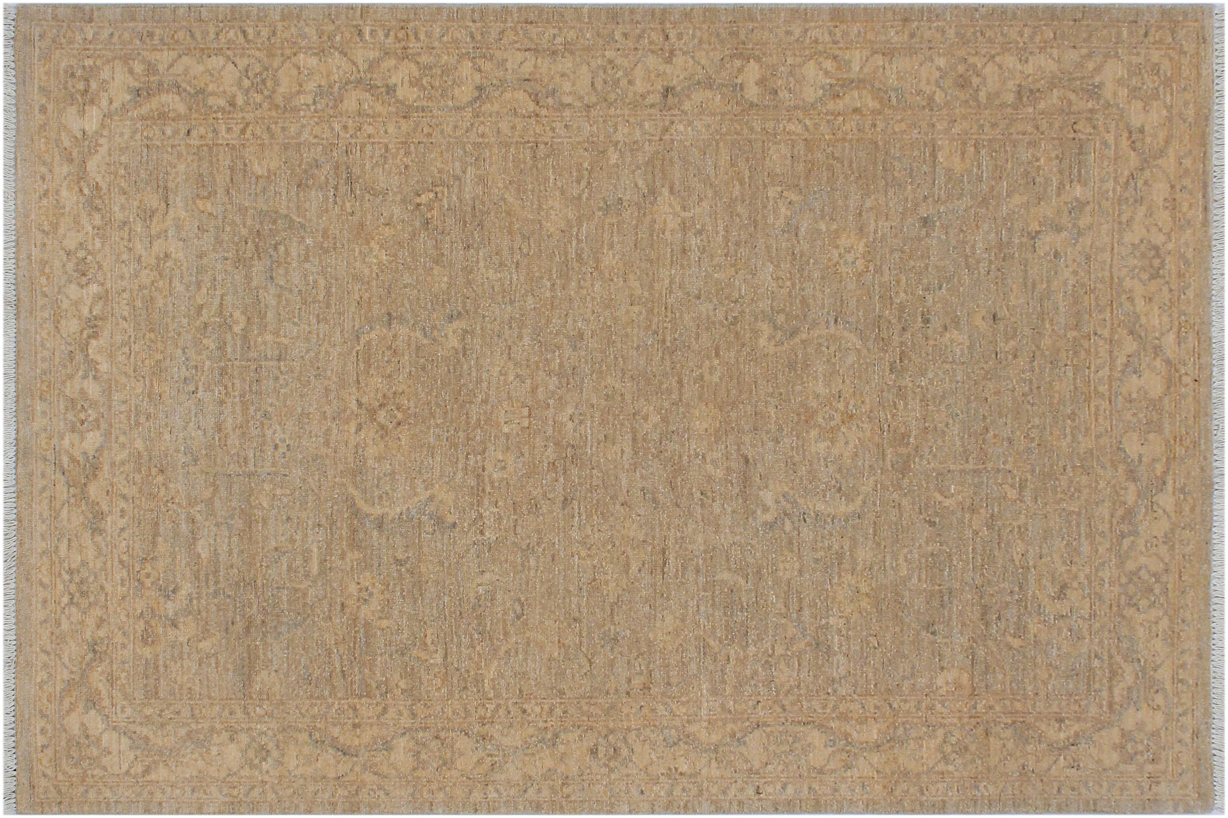 handmade Traditional Kafkaz Tan Beige Hand Knotted RECTANGLE 100% WOOL area rug 4x6