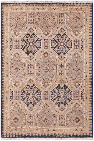 handmade Transitional Kafkaz Blue Beige Hand Knotted RECTANGLE 100% WOOL area rug 5X7