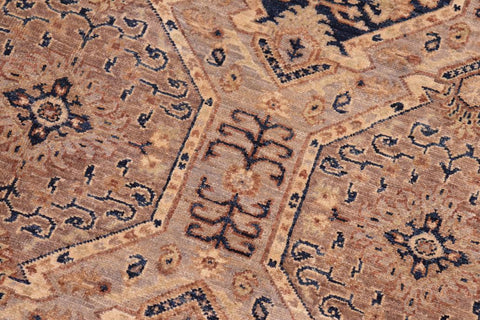 handmade Transitional Kafkaz Blue Beige Hand Knotted RECTANGLE 100% WOOL area rug 5X7