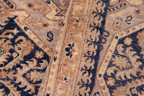 handmade Transitional Kafkaz Blue Beige Hand Knotted RECTANGLE 100% WOOL area rug 5X7