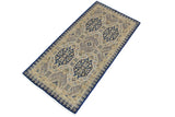 handmade Transitional Kafkaz Blue Beige Hand Knotted RECTANGLE 100% WOOL area rug 3 x 6
