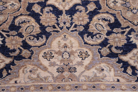 handmade Transitional Kafkaz Blue Beige Hand Knotted RECTANGLE 100% WOOL area rug 6' x 9'