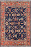 handmade Traditional Kafkaz Blue Rust Hand Knotted RECTANGLE 100% WOOL area rug 8 x 10