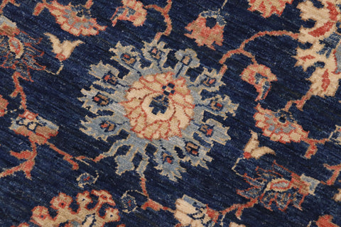 handmade Traditional Kafkaz Blue Rust Hand Knotted RECTANGLE 100% WOOL area rug 8x10