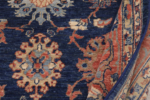 handmade Traditional Kafkaz Blue Rust Hand Knotted RECTANGLE 100% WOOL area rug 8x10