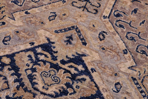 handmade Transitional Kafkaz Blue Beige Hand Knotted RECTANGLE 100% WOOL area rug 5X7