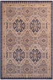 Bohemian Ziegler Debi Blue/Beige Wool Rug - 4'11'' x 6'7''