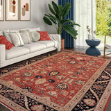 handmade Traditional Kafkaz Rust Drk. Blue Hand Knotted RECTANGLE 100% WOOL area rug 10 x 14