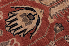 handmade Traditional Kafkaz Rust Drk. Blue Hand Knotted RECTANGLE 100% WOOL area rug 10X14