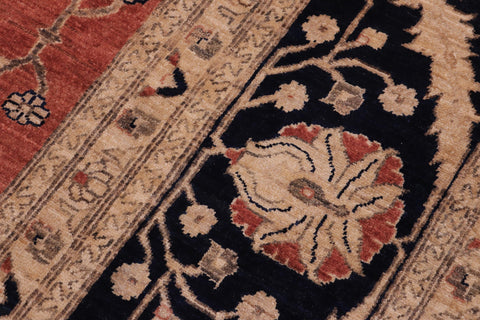 handmade Traditional Kafkaz Rust Drk. Blue Hand Knotted RECTANGLE 100% WOOL area rug 10x14
