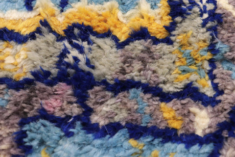 handmade Geometric Moroccan Beige Blue Hand Knotted RECTANGLE 100% WOOL area rug 8' x 10'