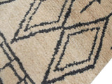 handmade Modern Moroccan Beige Gray Hand Knotted RECTANGLE 100% WOOL area rug 4x6