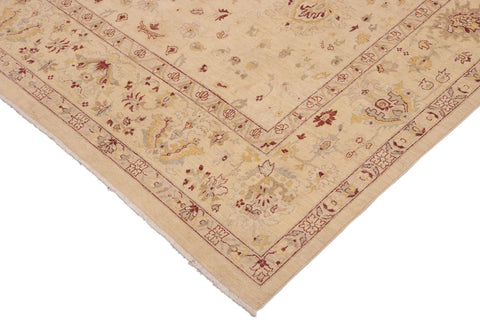 handmade Traditional Kafkaz Beige Gold Hand Knotted RECTANGLE 100% WOOL area rug 10x15