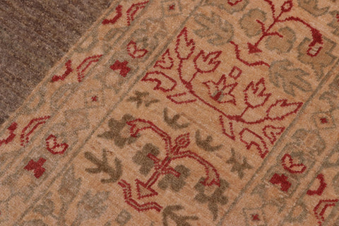 handmade Modern Kafkaz Brown Beige Hand Knotted RECTANGLE 100% WOOL area rug 10' x 14'