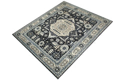 handmade Geometric Mamluk Black Beige Hand Knotted RECTANGLE 100% WOOL area rug 9 x 12
