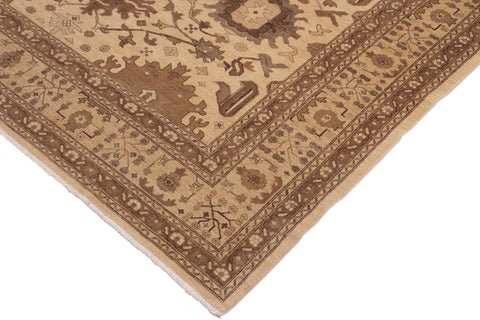 handmade Traditional Kafkaz Beige Tan Hand Knotted RECTANGLE 100% WOOL area rug 10x14