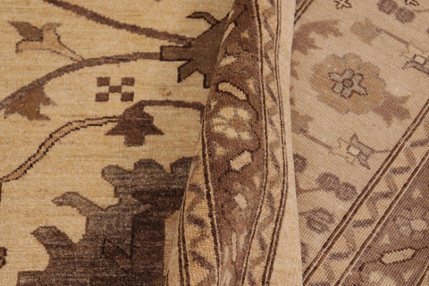 handmade Traditional Kafkaz Beige Tan Hand Knotted RECTANGLE 100% WOOL area rug 10x14