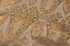 handmade Transitional Kafkaz gray Blue Hand Knotted RECTANGLE WOOL&SILK area rug 8X10